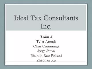 Ideal Tax Consultants Inc.