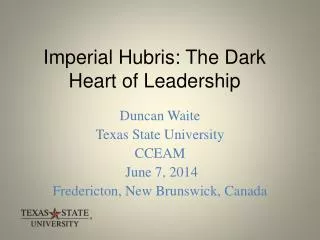 Imperial Hubris: The Dark Heart of Leadership