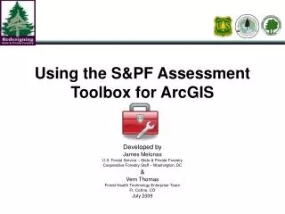 Using the S&amp;PF Assessment Toolbox for ArcGIS