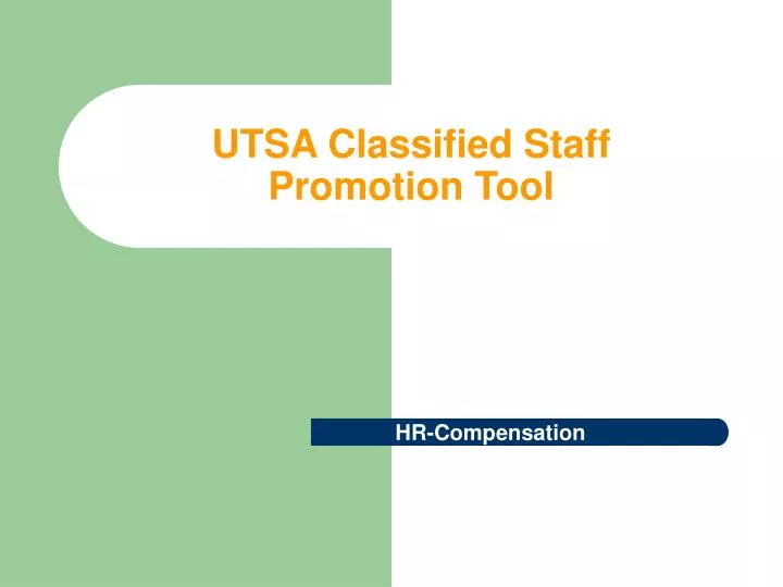 utsa classified staff promotion tool