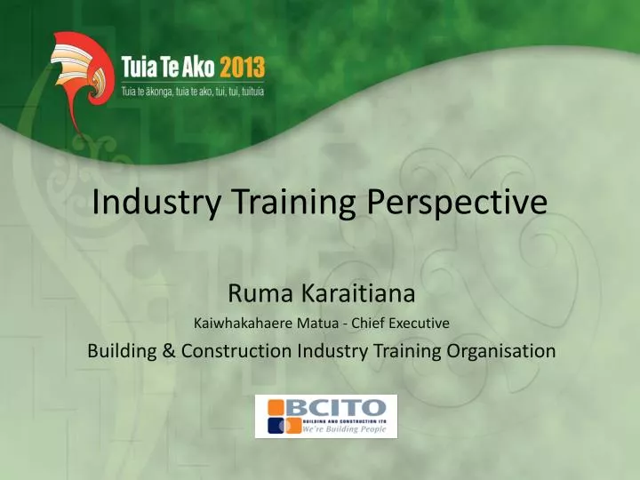 industry training perspective