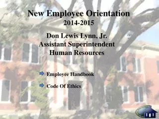 New Employee Orientation 2014-2015