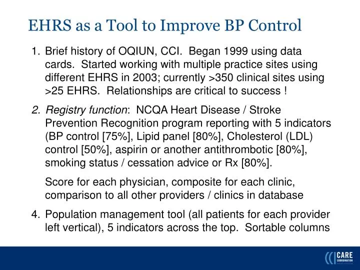 ehrs as a tool to improve bp control