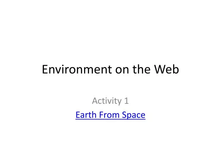 environment on the web