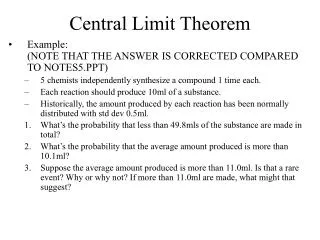Central Limit Theorem