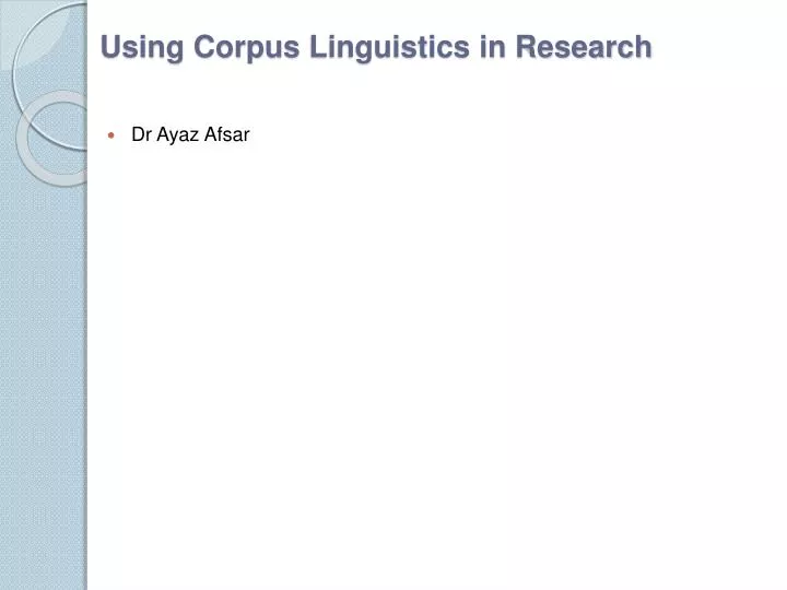 using corpus linguistics in research