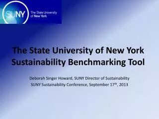 The State University of New York Sustainability Benchmarking Tool