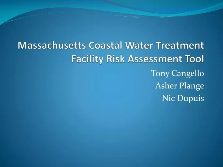 massachusetts coastal water treatment facility risk assessment tool