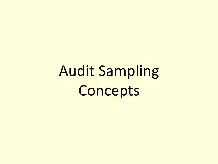 audit sampling concepts