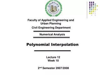 Faculty of Applied Engineering and Urban Planning