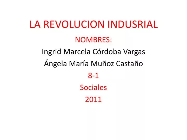 la revolucion indusrial
