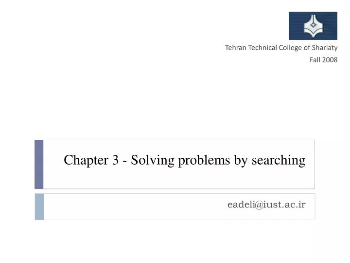 chapter 3 solving problems by searching