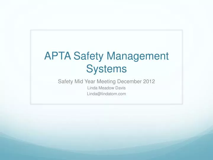 apta safety management systems