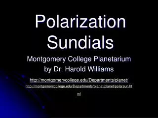 Polarization Sundials
