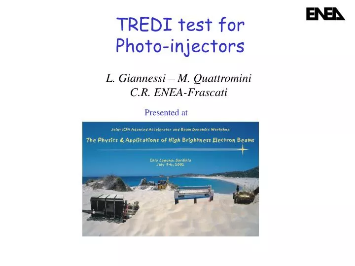 tredi test for photo injectors