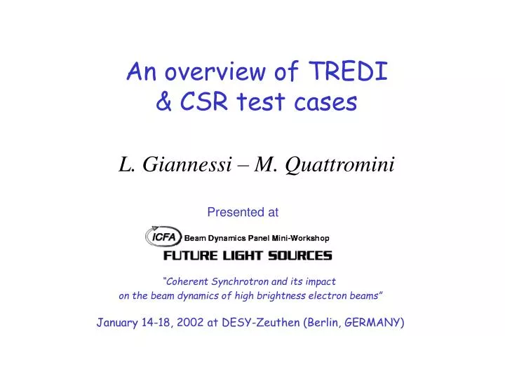 an overview of tredi csr test cases