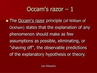 Occam's razor – 1