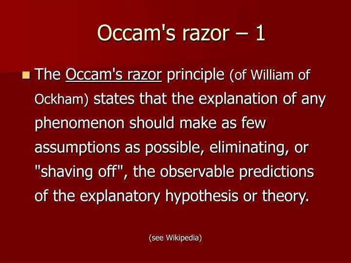 occam s razor 1