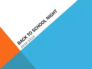 BACK TO SCHOOL NIGHT