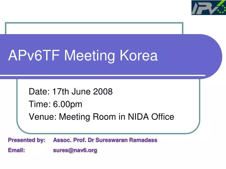 apv6tf meeting korea