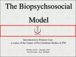 The Biopsychsosocial Model