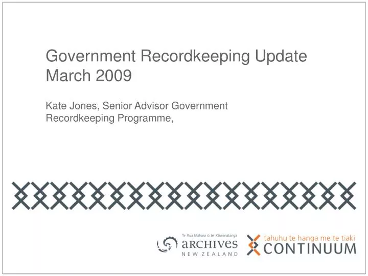 kate jones senior advisor government recordkeeping programme