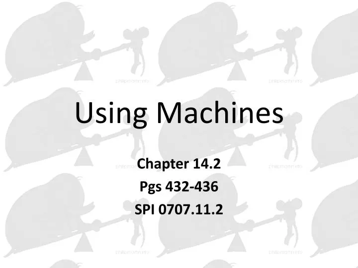 using machines