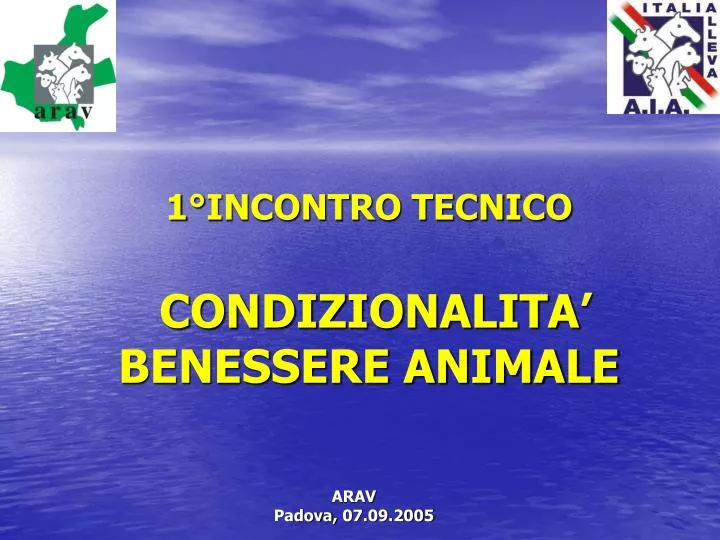 1 incontro tecnico condizionalita benessere animale
