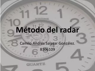 m todo del radar