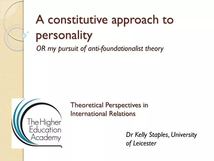 a constitutive approach to personality