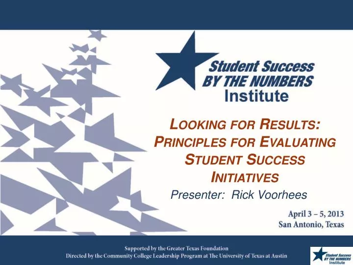 looking for results principles for evaluating student success initiatives