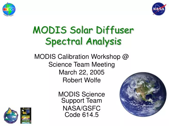 modis solar diffuser spectral analysis