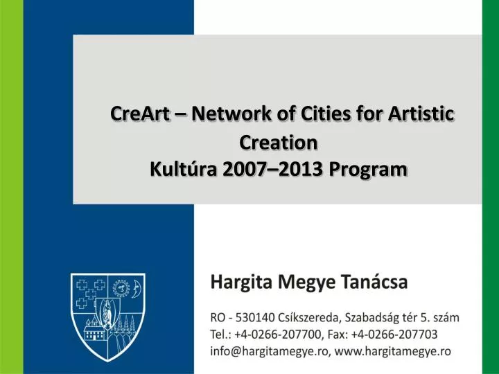 creart network of cities for artistic creation kult ra 2 007 2013 program