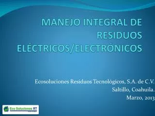 manejo integral de residuos el ctricos electr nicos