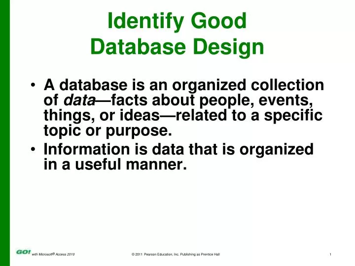 identify good database design