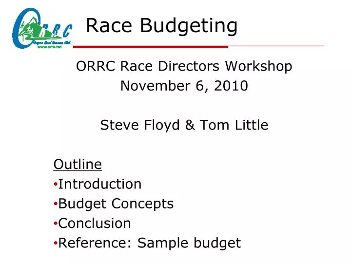 race budgeting