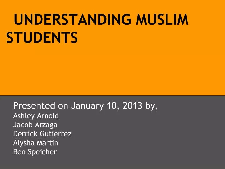 understanding muslim students