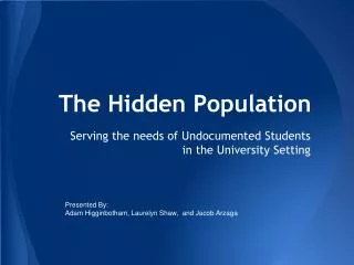 The Hidden Population