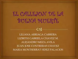 el callejon de la buena muerte