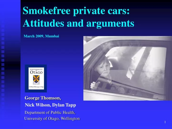 smokefree private cars attitudes and arguments march 2009 mumbai