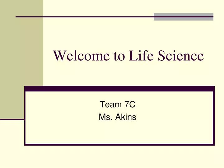 welcome to life science