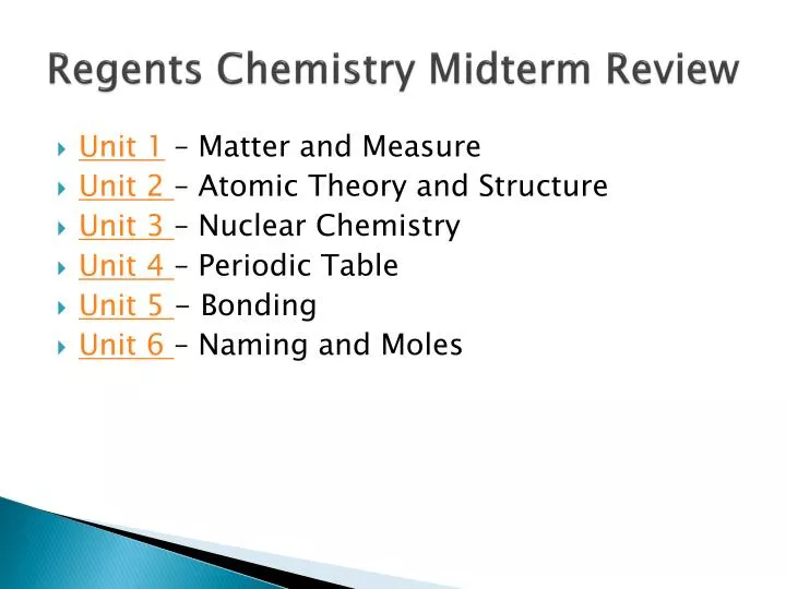 regents chemistry midterm review