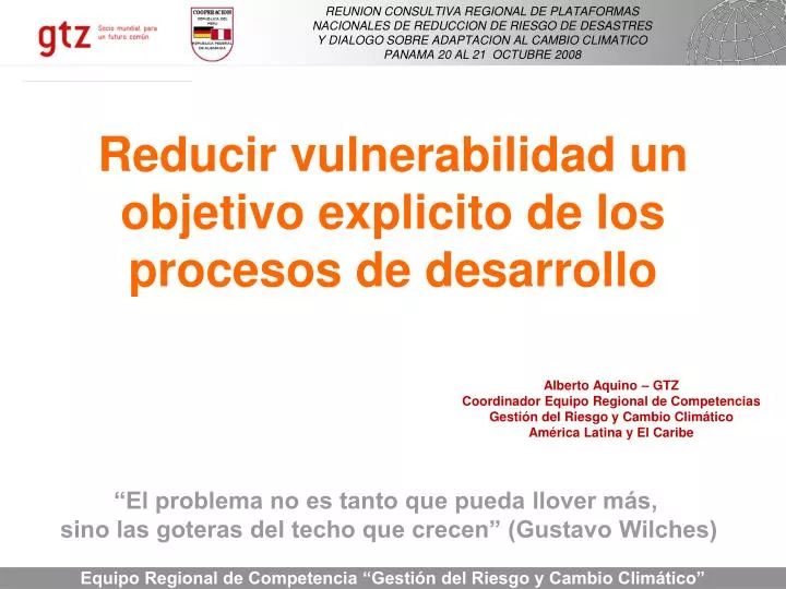 reducir vulnerabilidad un objetivo explicito de los procesos de desarrollo