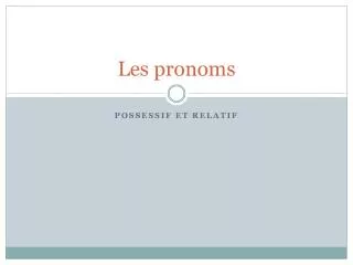 les pronoms