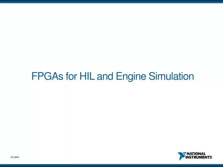 fpgas for hil and engine simulation