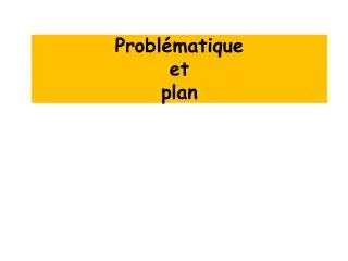 probl matique et plan