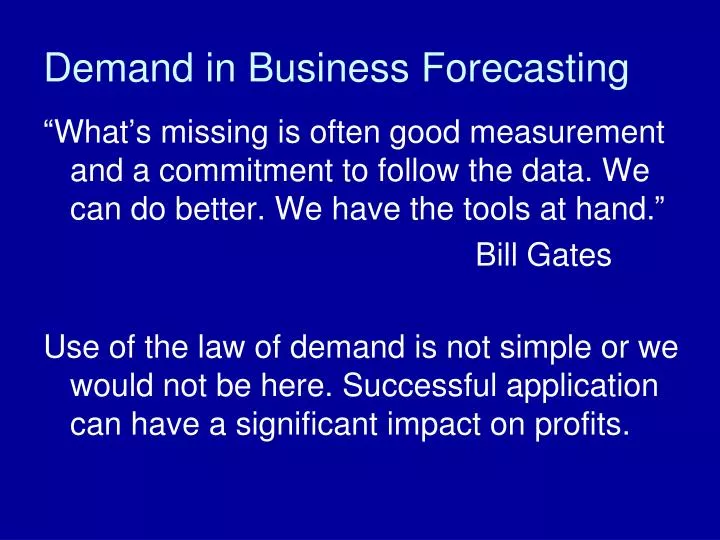demand in business forecasting