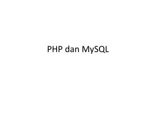php dan mysql