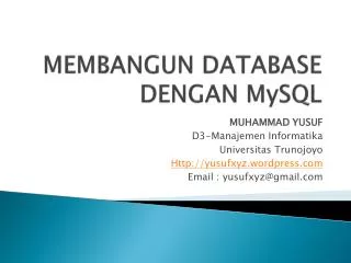 membangun database dengan mysql
