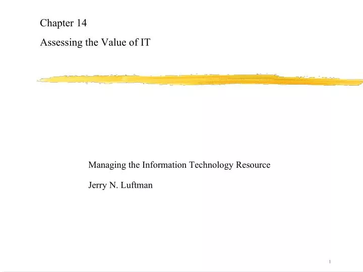 chapter 14 assessing the value of it